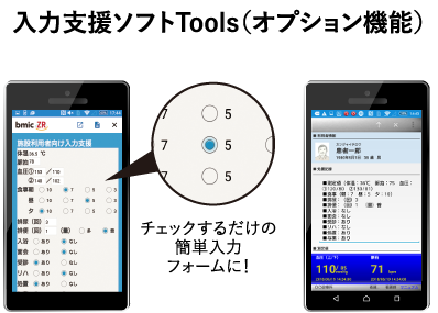 入力支援アプリケーション（オプション機能）チェックするだけの簡単入力フォームに！